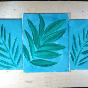 Original Paintings BY Artist Rachael Potter "3 Leaves"